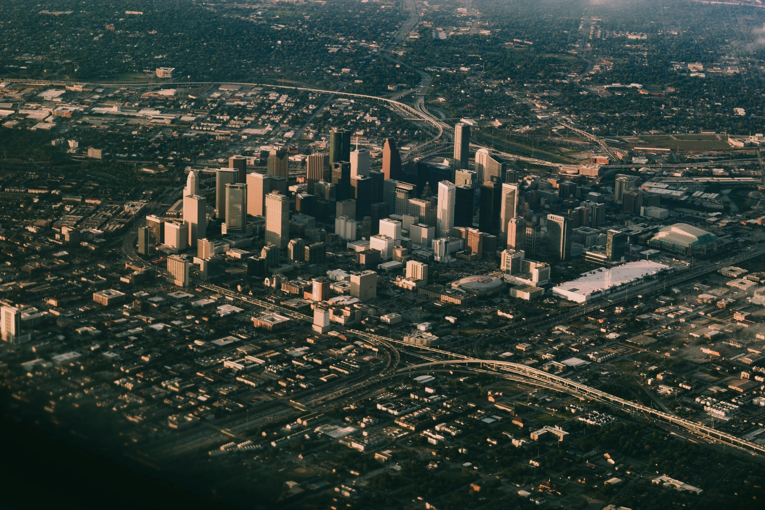 Vue aérienne du centre-ville de Houston