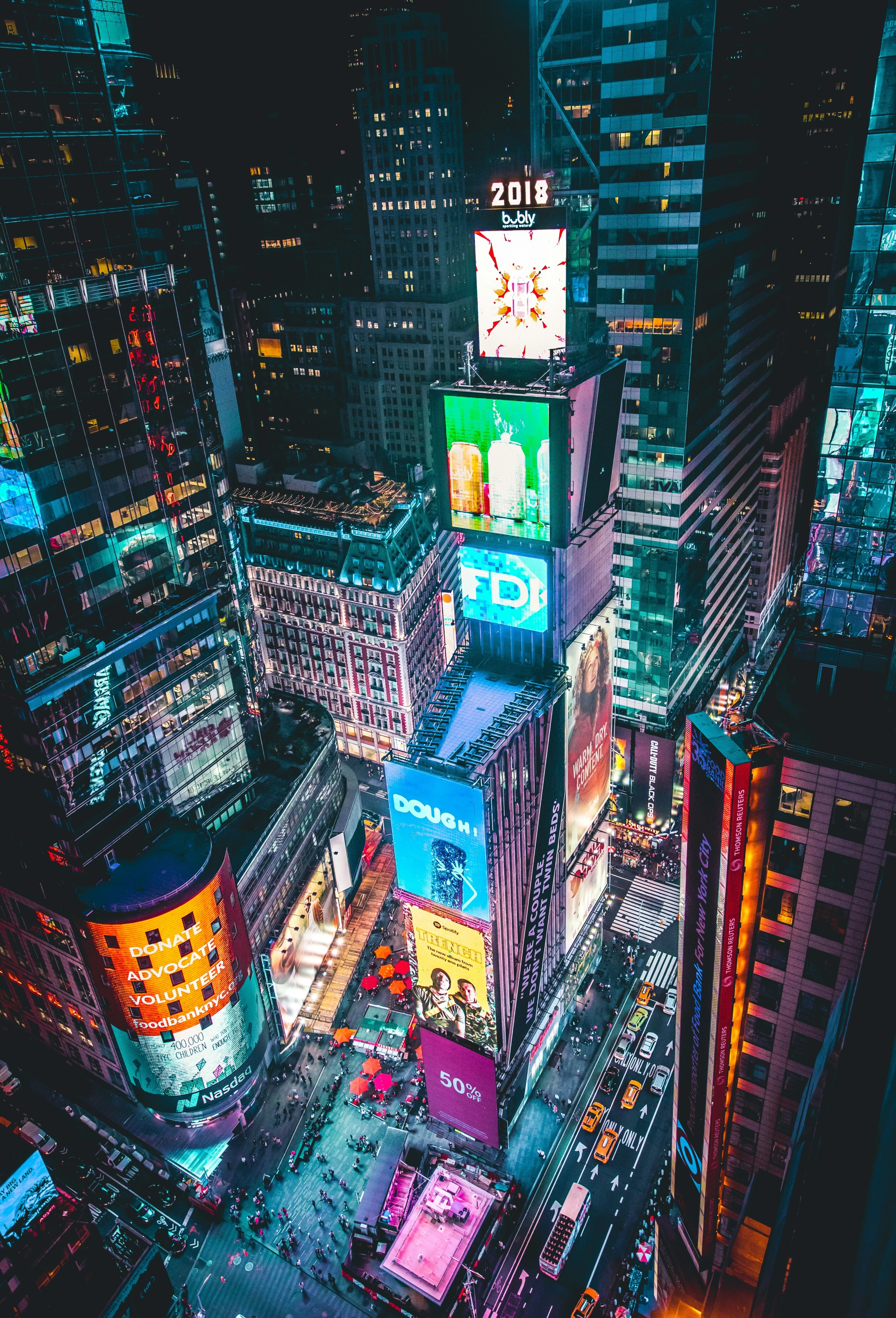 New York, États-Unis, vue de la skyline au coucher du soleil